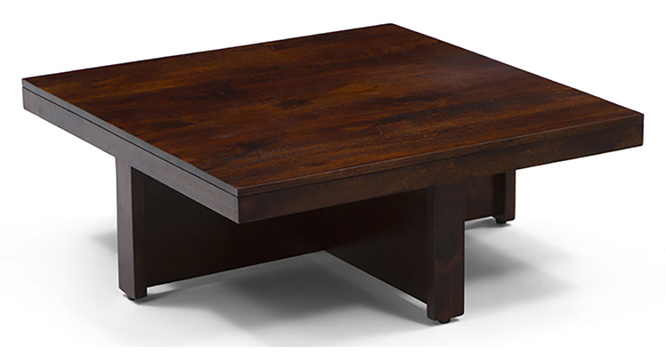 Tribal Coffee Table Set (Walnut & Morocco Lattice Beige)